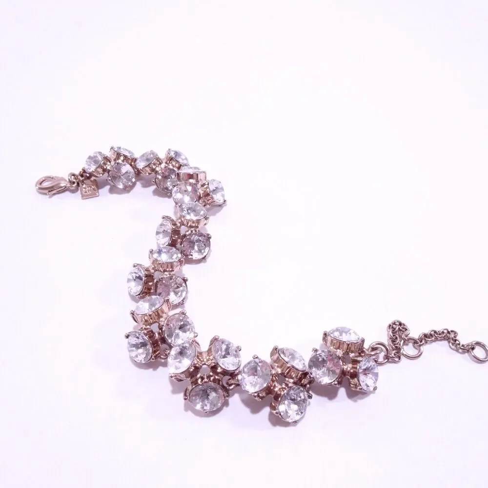 Banana Republic Women's Bold Circles Zig Zag Crystal Link Bracelet NWT 68
